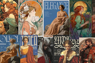 create custom vintage illustration and vintage cover art