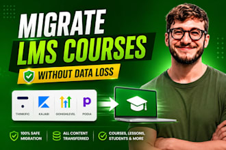 migrate lms courses to thinkific, kajabi, gohighlevel, podia without data loss