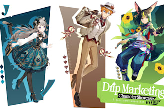 design custom gacha game drip marketing character showcase