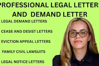 prepare cease and desist letters and demand letters on attorney letterhead