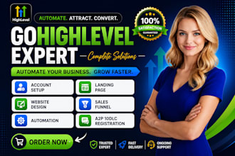 build gohighlevel website, sales funnel, CRM automation and a2p 10dlc setup