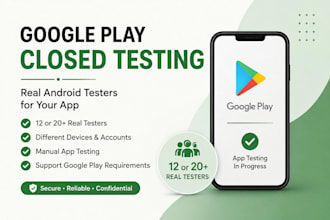 provide 12 testers,20 testers closed testing for 14 days and beta testing