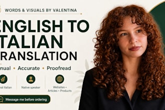 manually translate english to italian with proofreading