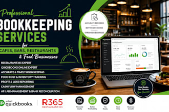 do bookkeeping for restaurants, cafes, bars in quickbooks and r365