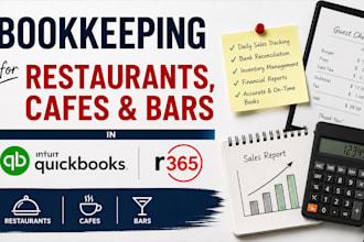 do bookkeeping for restaurants, cafes, bars in quickbooks and r365