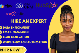 setup clay com, hubspot, instantly ai, zoho crm,  and n8n