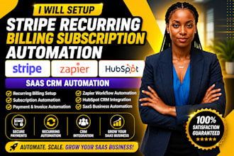 stripe recurring billing subscription automation zapier hubspot saas crm