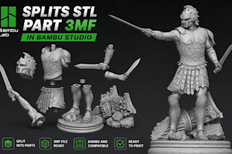 add color to 3d model convert stl 3mf file split part to 3mf bambu studio
