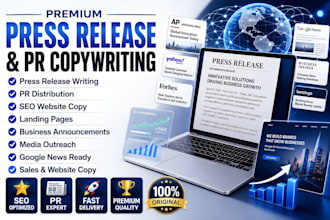 write a compelling press release PR distribution website content SEO copywriting