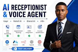 build ai receptionist and voice agent with vapi, retell ai, bland ai and n8n