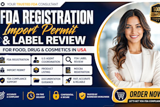 fda registration import permit for food, drug cosmetics in USA, fda label review