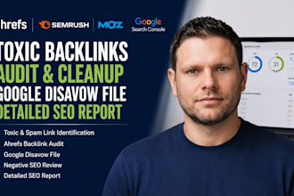 audit ahrefs toxic backlinks, spam link cleanup, google disavow file, SEO report