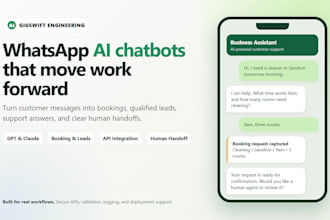 build a whatsapp ai chatbot for booking and customer support