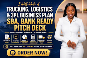 write a trucking business plan logistics 3pl plan sba bank ready pitch deck
