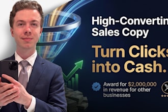 write sales page, web page, and ad by marketing expert