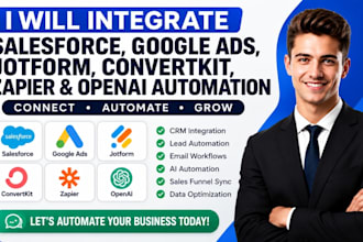 integrate salesforce google ads jotform convertkit zapier openai automation
