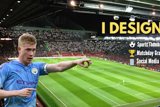 design eye catching sports and football youtube thumbnails