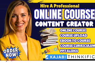 create online course content, elearning course curriculum, PPT slides design
