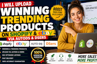 upload trending products to shopify, ebay using autods and dsers