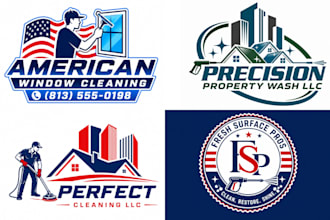 do pressure washing, power washing, window, home, pool cleaning and logo