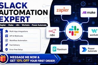 integrate slack with zapier make workato n8n pipedream power automate automation