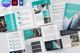 design canva company profile, proposal, booklet and annual report