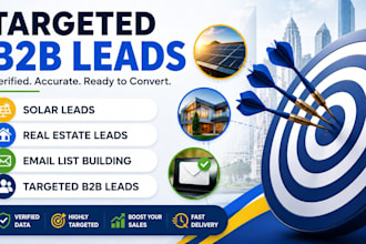 provide targeted b2b leads, solar leads, real estate leads and email list
