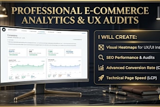 create dashboard with heatmaps, SEO, convertion rate, page speed