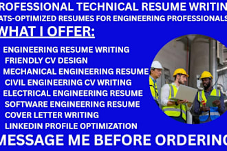 write engineering resume tech resume and linkedin optimization
