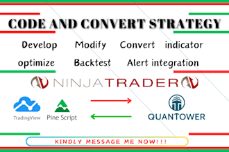 backtest, optimize existing tradingview, ninjatrader and quantower strategy
