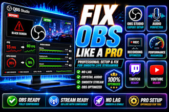 setup and fix obs studio for professional live streaming