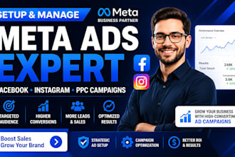 setup facebook ads, meta ads, instagram ads campaign and manage PPC marketing