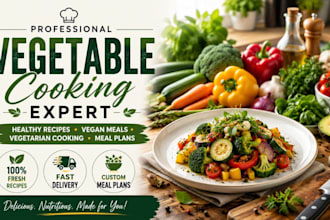create healthy vegetable recipes, vegetarian meals and vegan meal plans