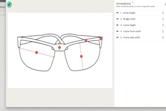 design professional eyewear tech pack design, factory tech pack and 3d rendering