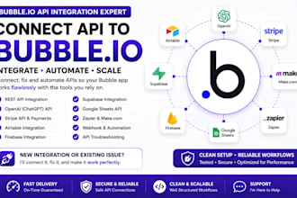 connect API to bubble io, openai, stripe airtable zapier make, integration issue