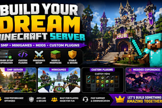 build dream minecraft server smp mini game mod and custom plugin