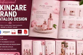 design product catalog, sales line sheet, price list for skincare brand