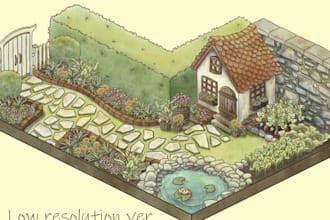 create cozy watercolor style illustrations