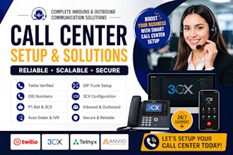 setup twilio telnyx anvio did number sip trunk 3cx for inbound and outbound call