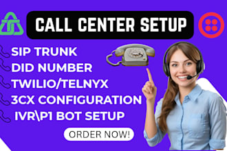 setup twilio telnyx account sip trunk did number 3cx for inbound, outbound call