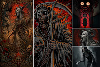draw custom horror manga gothic illustration dark creepy fantasy relumi