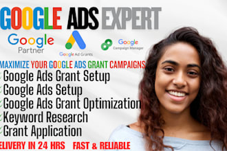 setup and manage google ad grants PPC campaigns for nonprofit, fundraising