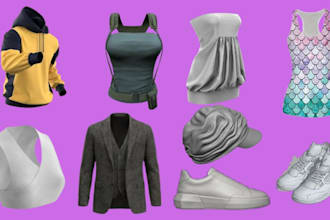 create 3d fashion clothing hoodie tank top sneakers and cap design