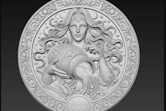 carve 3d bas relief voronoi collectible,watertight stl model,display statue,3dp