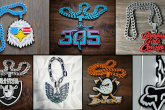 design custom hype chain 3d pendent jewelry design 3d logo 3mf stl