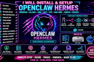install, setup jarvis ai openclaw hermes obsidian memory ollama n8n mcp agent