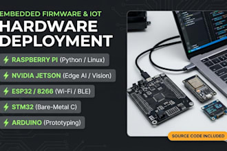program raspberry pi, esp32, stm32, arduino, and jetson nano firmware