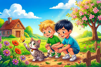 do children story book illustrtation kids illustration watercolour picture book