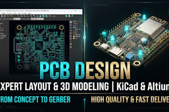 do pcb design circuit board, schematic design and gerber file in kicad, altium
