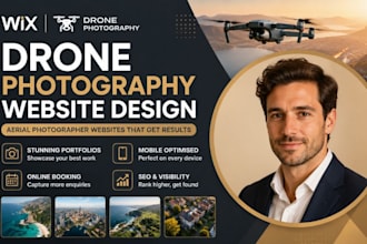 design wix drone photography website arial photographer website